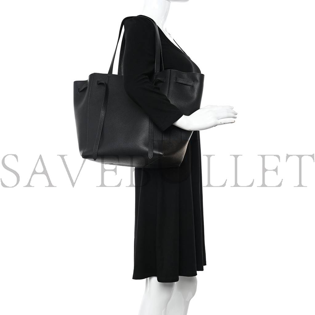 CELINE SOFT GRAINED CALFSKIN SMALL BELT CABAS PHANTOM BLACK (29*27*17cm) CELINE SOFT GRAINED CALFSKIN SMALL BELT CABAS PHANTOM BLACK (29*27*17cm)