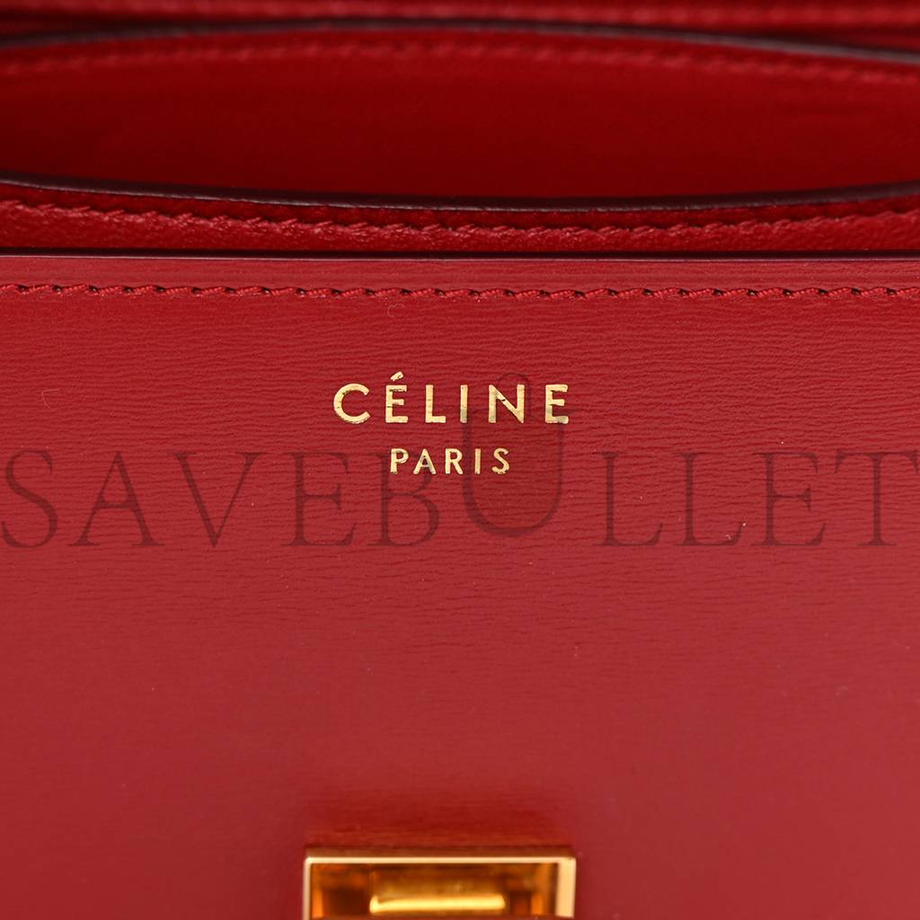 CELINE SMOOTH CALFSKIN SMALL CLASSIC BOX FLAP BAG RED (17*15*7cm) CELINE SMOOTH CALFSKIN SMALL CLASSIC BOX FLAP BAG RED (17*15*7cm)