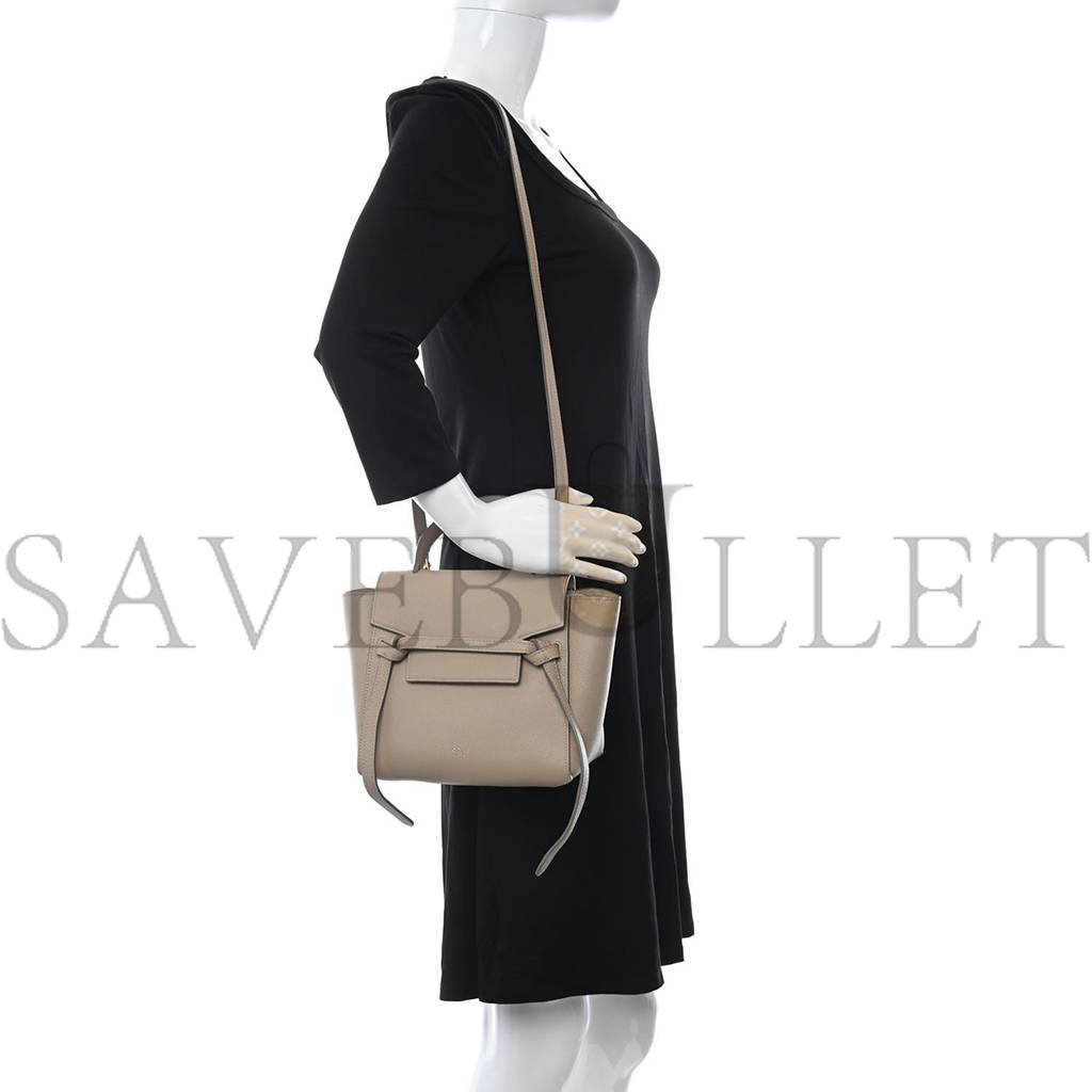 CELINE GRAINED CALFSKIN NANO BELT BAG LIGHT TAUPE (20*18*11cm) CELINE GRAINED CALFSKIN NANO BELT BAG LIGHT TAUPE (20*18*11cm)