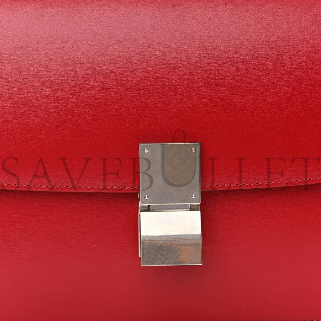 CELINE BOX CALFSKIN MEDIUM CLASSIC BOX FLAP BAG RED (23*18*6cm) CELINE BOX CALFSKIN MEDIUM CLASSIC BOX FLAP BAG RED (23*18*6cm)