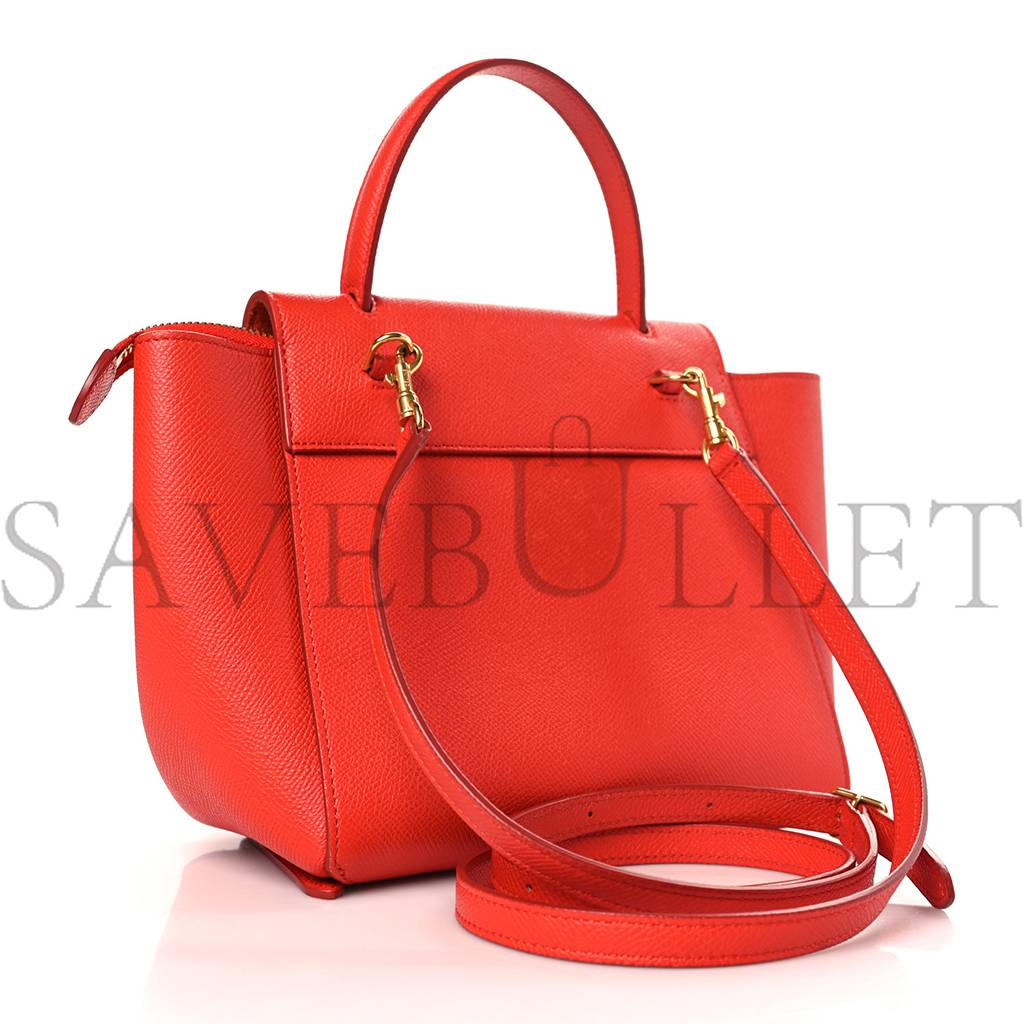 CELINE GRAINED CALFSKIN NANO BELT BAG CARNELIAN (20*20*12cm) CELINE GRAINED CALFSKIN NANO BELT BAG CARNELIAN (20*20*12cm)