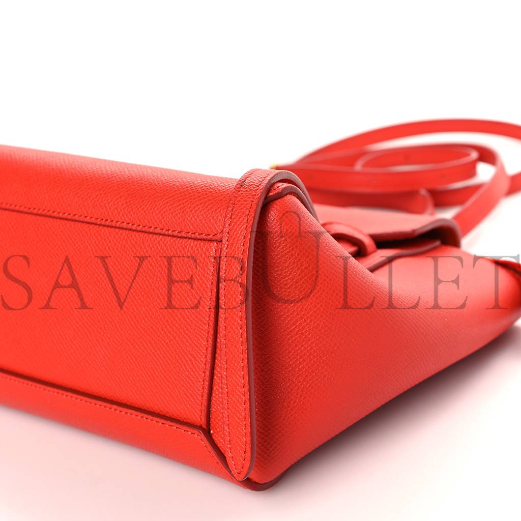 CELINE GRAINED CALFSKIN NANO BELT BAG CARNELIAN (20*20*12cm) CELINE GRAINED CALFSKIN NANO BELT BAG CARNELIAN (20*20*12cm)