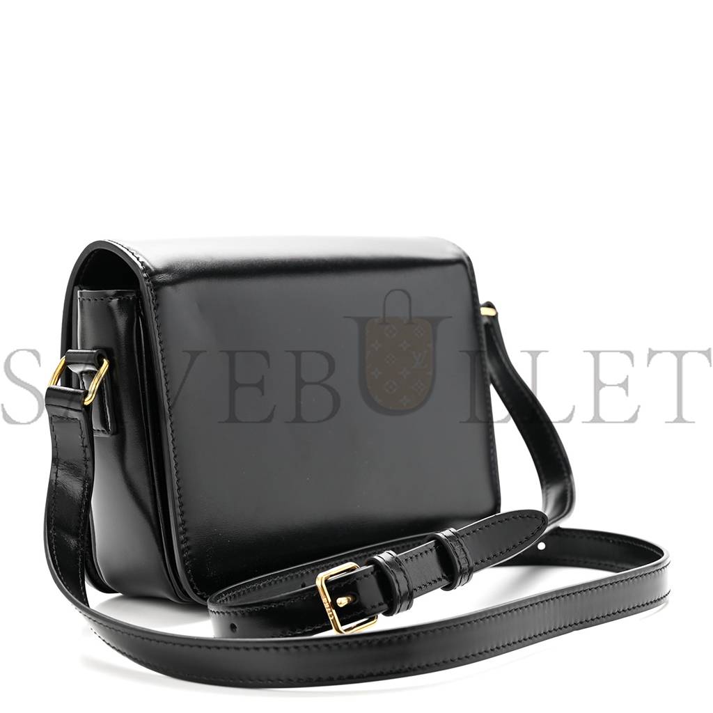 CELINE SHINY CALFSKIN TEEN TRIOMPHE BLACK (18*13*6cm) CELINE SHINY CALFSKIN TEEN TRIOMPHE BLACK (18*13*6cm)