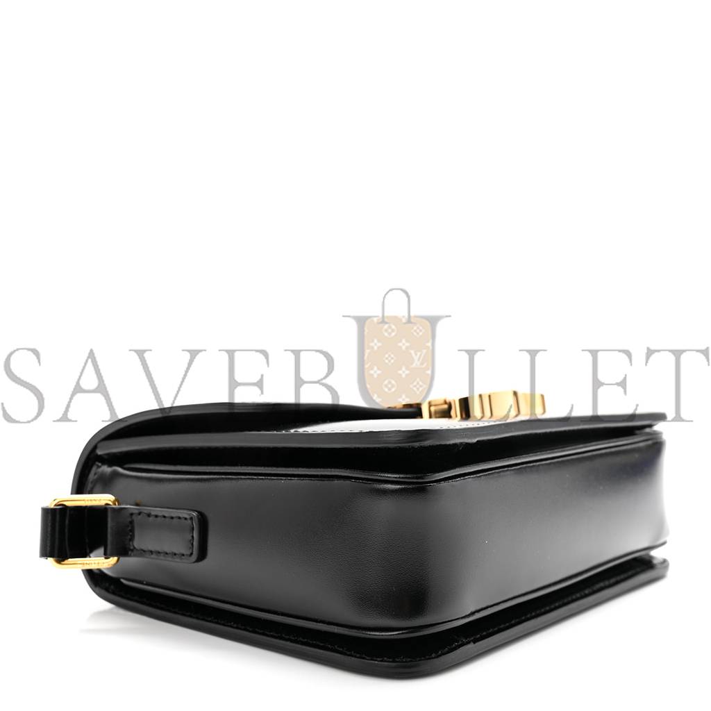 CELINE SHINY CALFSKIN TEEN TRIOMPHE BLACK (18*13*6cm) CELINE SHINY CALFSKIN TEEN TRIOMPHE BLACK (18*13*6cm)