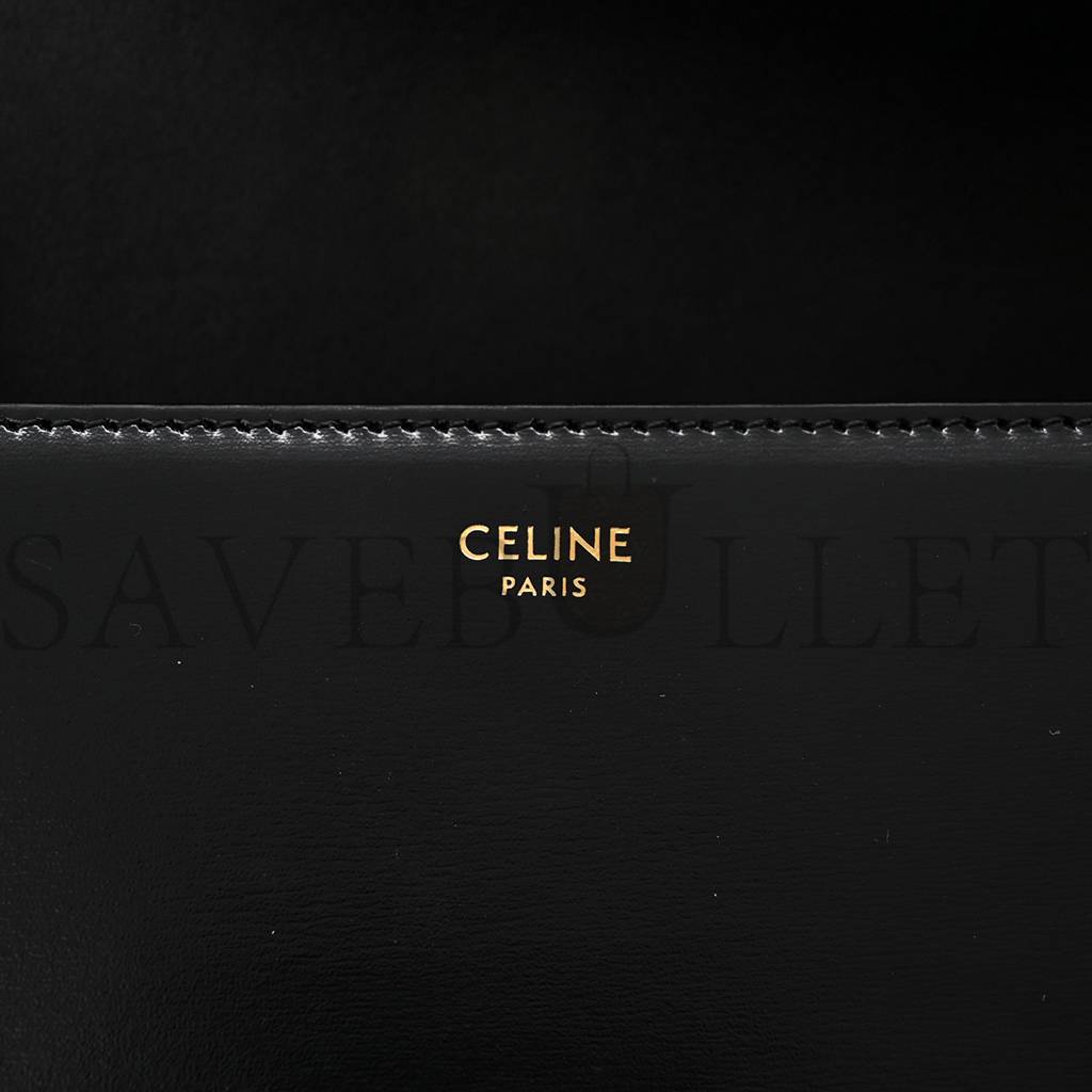 CELINE SHINY CALFSKIN TEEN TRIOMPHE BLACK (18*13*6cm) CELINE SHINY CALFSKIN TEEN TRIOMPHE BLACK (18*13*6cm)