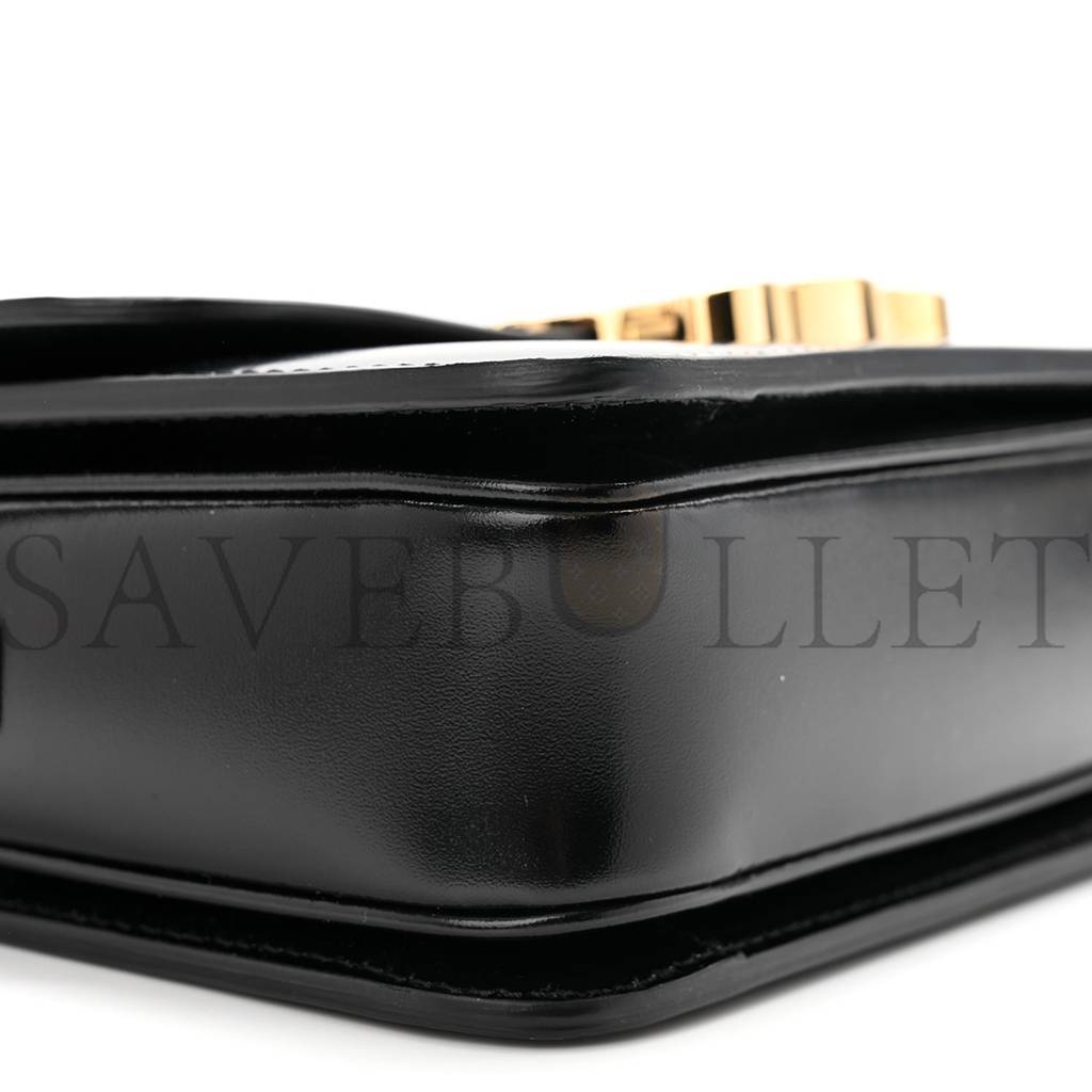CELINE SHINY CALFSKIN TEEN TRIOMPHE BLACK (18*13*6cm) CELINE SHINY CALFSKIN TEEN TRIOMPHE BLACK (18*13*6cm)