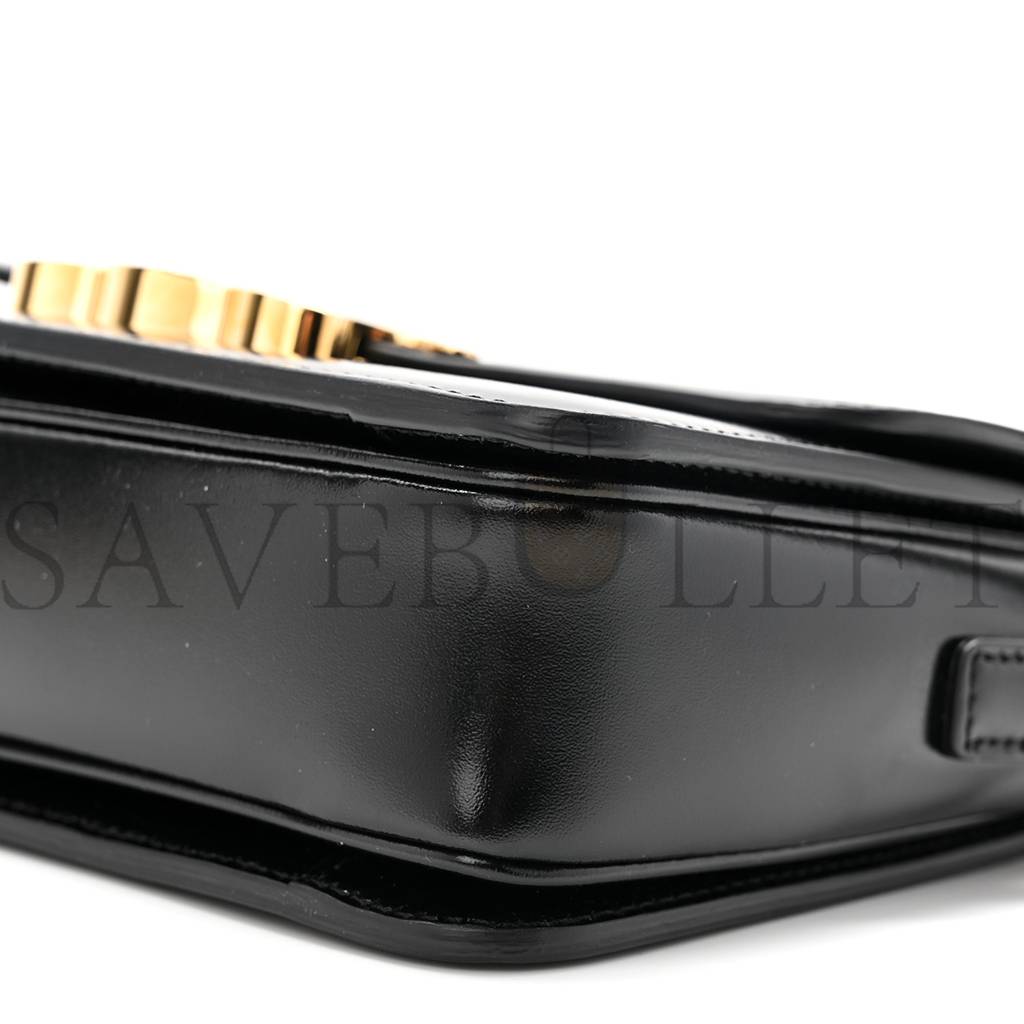 CELINE SHINY CALFSKIN TEEN TRIOMPHE BLACK (18*13*6cm) CELINE SHINY CALFSKIN TEEN TRIOMPHE BLACK (18*13*6cm)