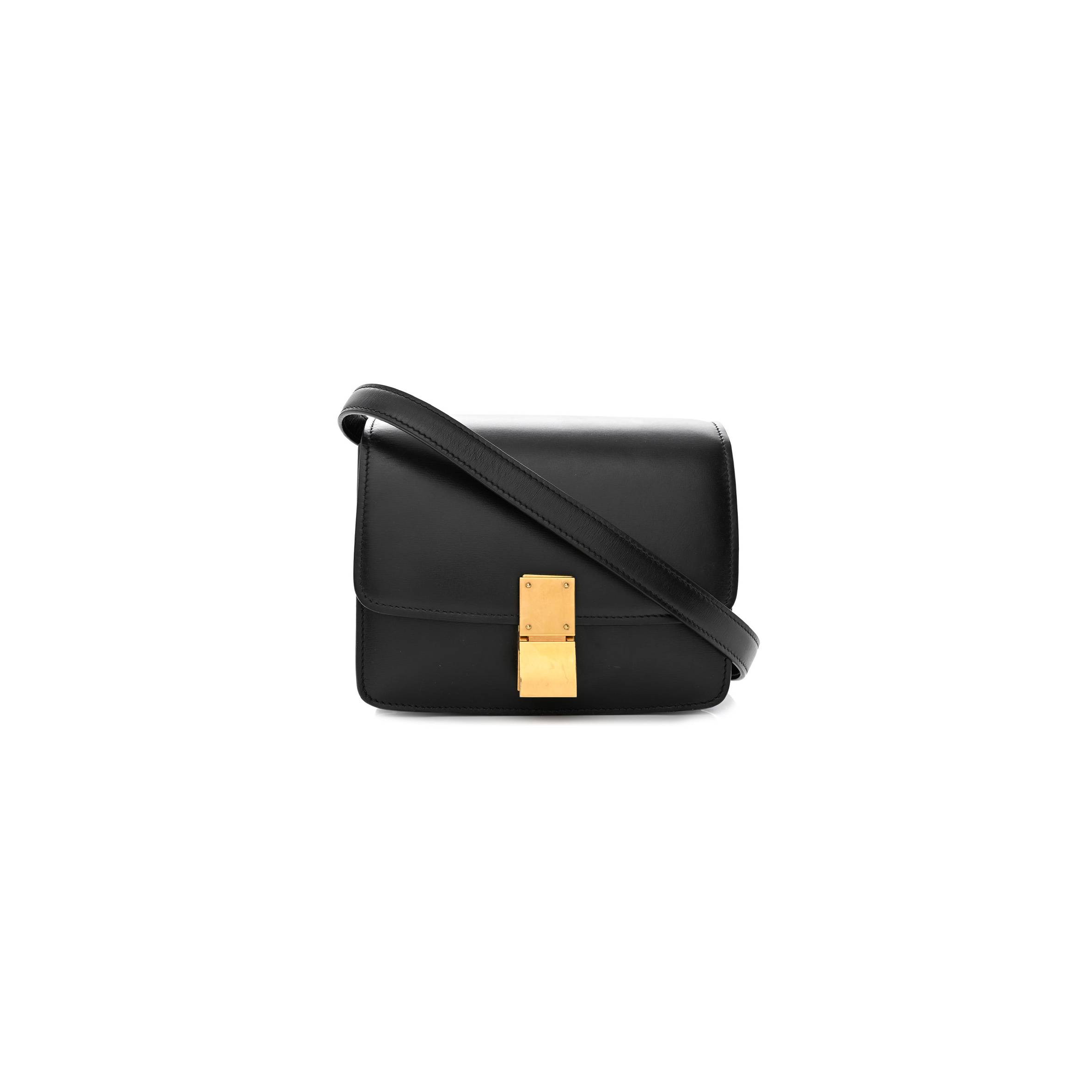CELINE BOX CALFSKIN SMALL CLASSIC BOX FLAP BAG BLACK (17*13*8cm) CELINE BOX CALFSKIN SMALL CLASSIC BOX FLAP BAG BLACK (17*13*8cm)