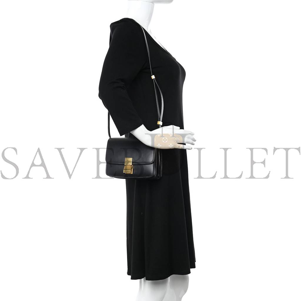 CELINE BOX CALFSKIN SMALL CLASSIC BOX FLAP BAG BLACK (17*13*8cm) CELINE BOX CALFSKIN SMALL CLASSIC BOX FLAP BAG BLACK (17*13*8cm)