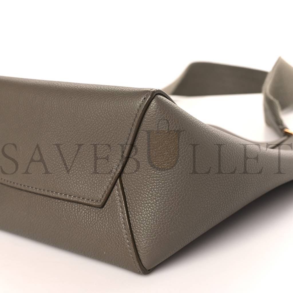 CELINE SOFT GRAINED CALFSKIN SMALL SANGLE BUCKET BAG TAUPE (25*18*12cm) CELINE SOFT GRAINED CALFSKIN SMALL SANGLE BUCKET BAG TAUPE (25*18*12cm)