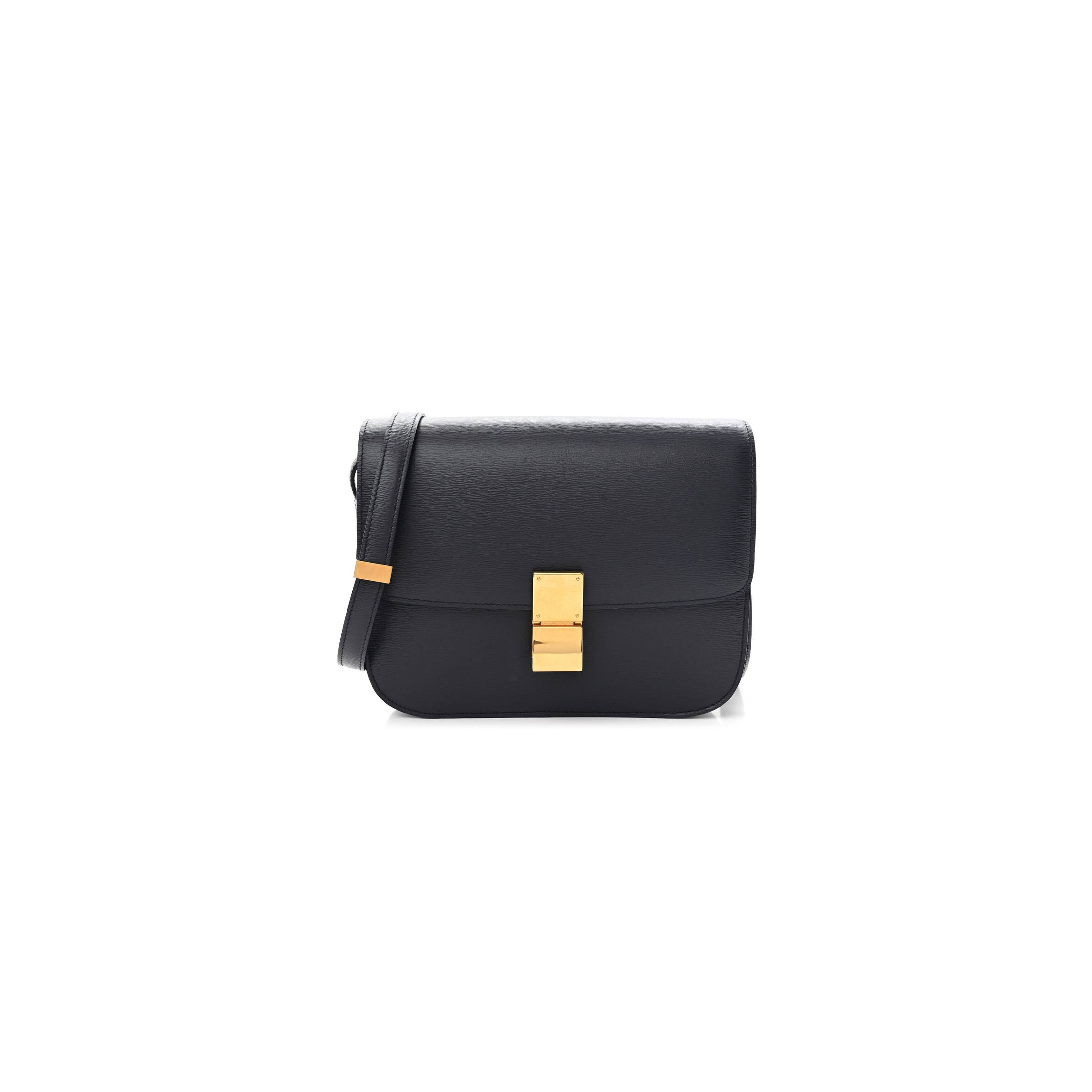 CELINE LIEGE CALFSKIN MEDIUM CLASSIC BOX FLAP BAG DARK BLUE (23*18*6cm) CELINE LIEGE CALFSKIN MEDIUM CLASSIC BOX FLAP BAG DARK BLUE (23*18*6cm)