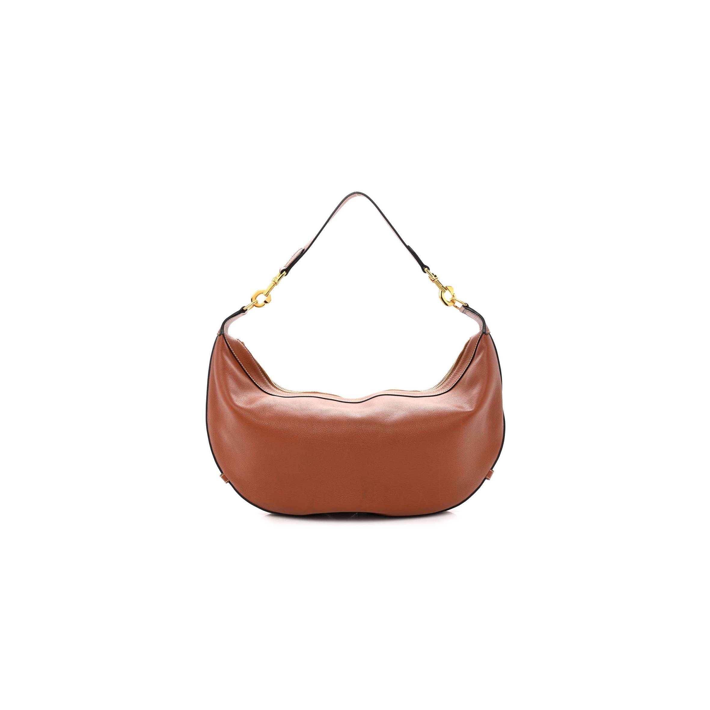 CELINE SUPPLE CALFSKIN MEDIUM STRAP LEANDRE SHOULDER BAG BROWN (44*27*3cm) CELINE SUPPLE CALFSKIN MEDIUM STRAP LEANDRE SHOULDER BAG BROWN (44*27*3cm)