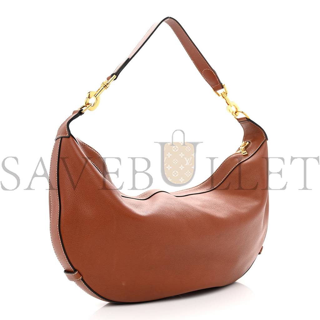 CELINE SUPPLE CALFSKIN MEDIUM STRAP LEANDRE SHOULDER BAG BROWN (44*27*3cm) CELINE SUPPLE CALFSKIN MEDIUM STRAP LEANDRE SHOULDER BAG BROWN (44*27*3cm)