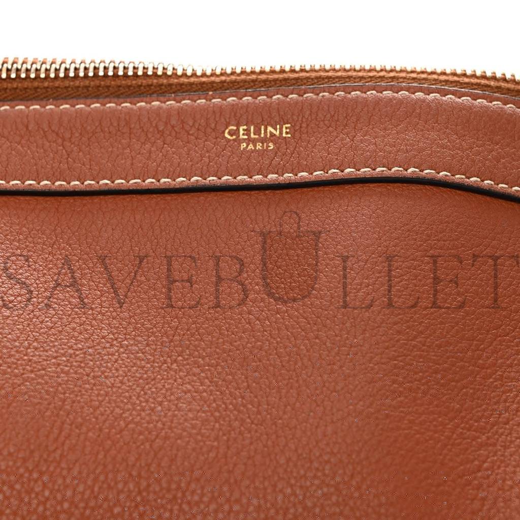 CELINE SUPPLE CALFSKIN MEDIUM STRAP LEANDRE SHOULDER BAG BROWN (44*27*3cm) CELINE SUPPLE CALFSKIN MEDIUM STRAP LEANDRE SHOULDER BAG BROWN (44*27*3cm)