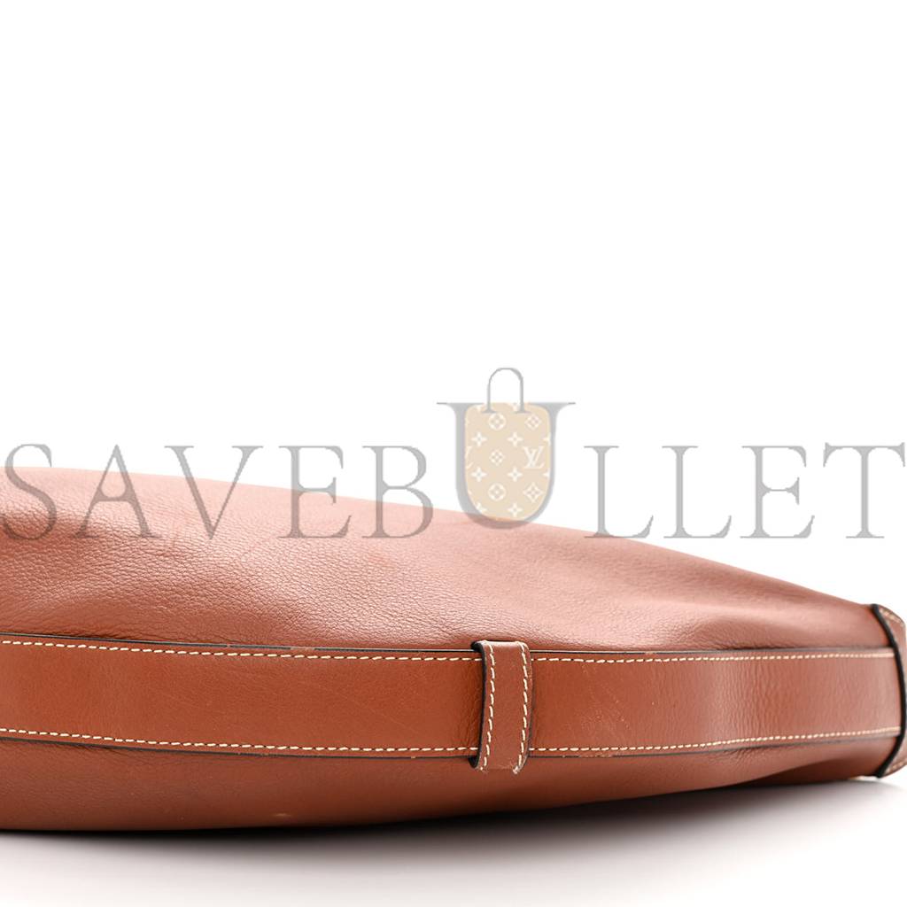 CELINE SUPPLE CALFSKIN MEDIUM STRAP LEANDRE SHOULDER BAG BROWN (44*27*3cm) CELINE SUPPLE CALFSKIN MEDIUM STRAP LEANDRE SHOULDER BAG BROWN (44*27*3cm)