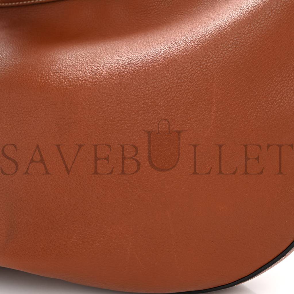 CELINE SUPPLE CALFSKIN MEDIUM STRAP LEANDRE SHOULDER BAG BROWN (44*27*3cm) CELINE SUPPLE CALFSKIN MEDIUM STRAP LEANDRE SHOULDER BAG BROWN (44*27*3cm)