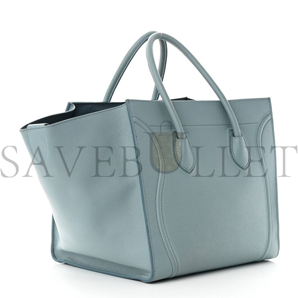 CELINE GRAINED CALFSKIN MEDIUM PHANTOM LUGGAGE SKY BLUE (30*29*25cm) CELINE GRAINED CALFSKIN MEDIUM PHANTOM LUGGAGE SKY BLUE (30*29*25cm)