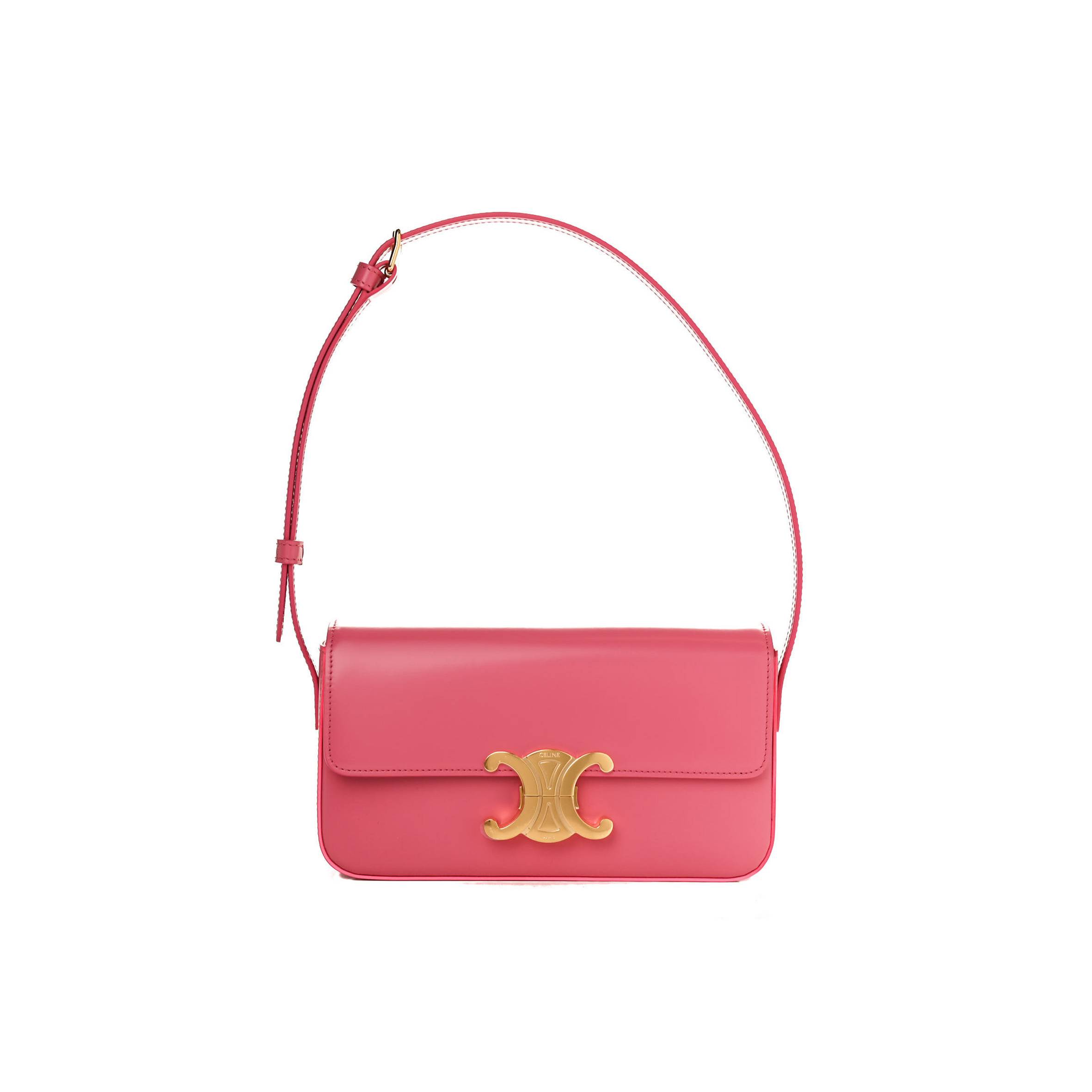CELINE SHINY CALFSKIN TRIOMPHE FLAMINGO (20*11*4cm) CELINE SHINY CALFSKIN TRIOMPHE FLAMINGO (20*11*4cm)