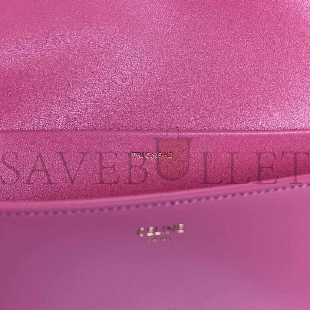 CELINE SHINY CALFSKIN TRIOMPHE FLAMINGO (20*11*4cm) CELINE SHINY CALFSKIN TRIOMPHE FLAMINGO (20*11*4cm)