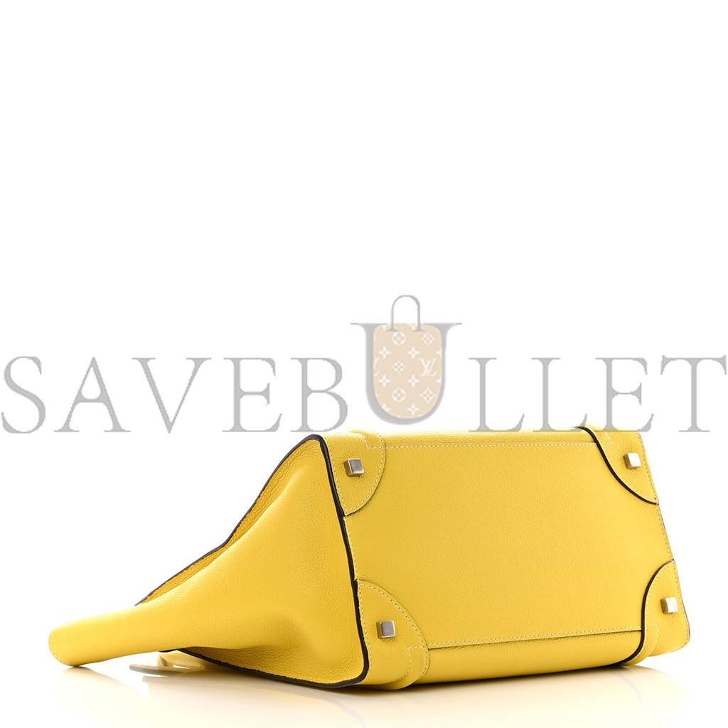 CELINE DRUMMED CALFSKIN MINI LUGGAGE CITRON (30*29*17cm) CELINE DRUMMED CALFSKIN MINI LUGGAGE CITRON (30*29*17cm)
