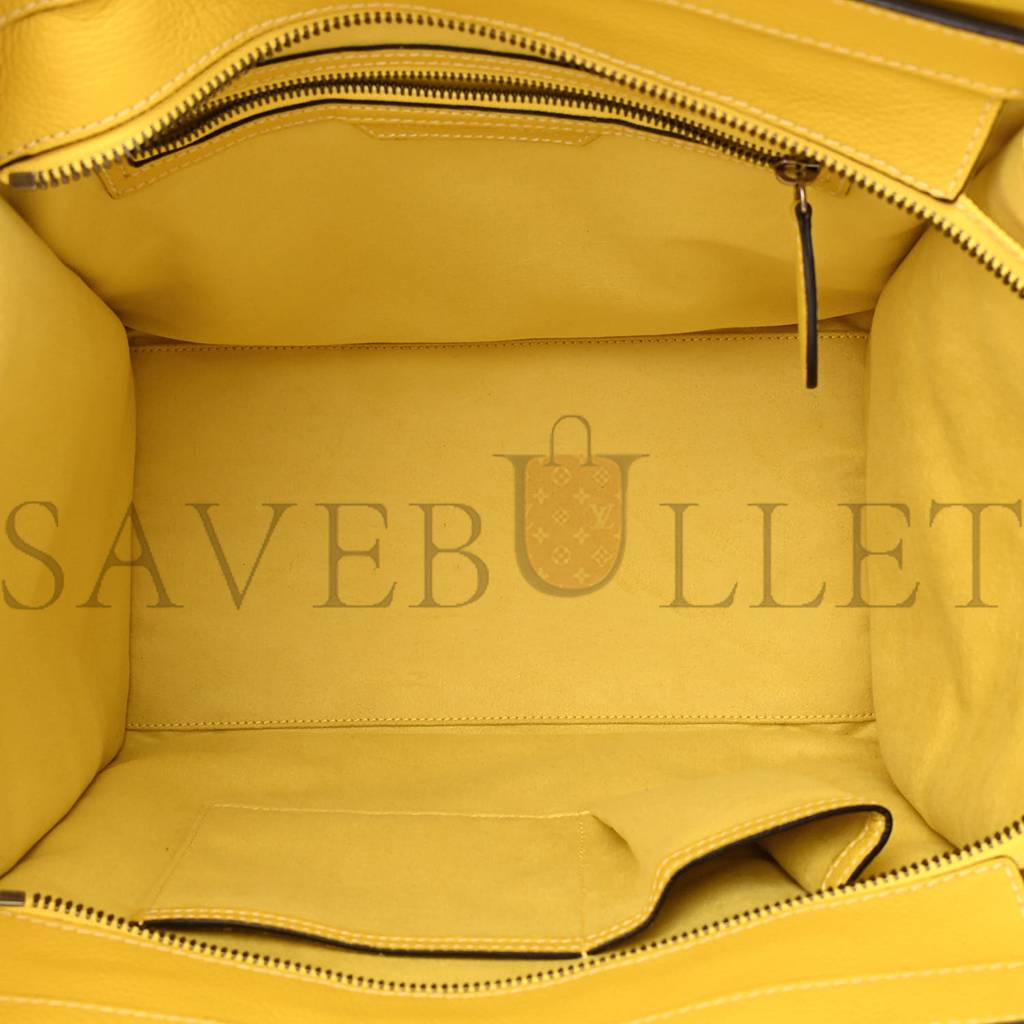CELINE DRUMMED CALFSKIN MINI LUGGAGE CITRON (30*29*17cm) CELINE DRUMMED CALFSKIN MINI LUGGAGE CITRON (30*29*17cm)