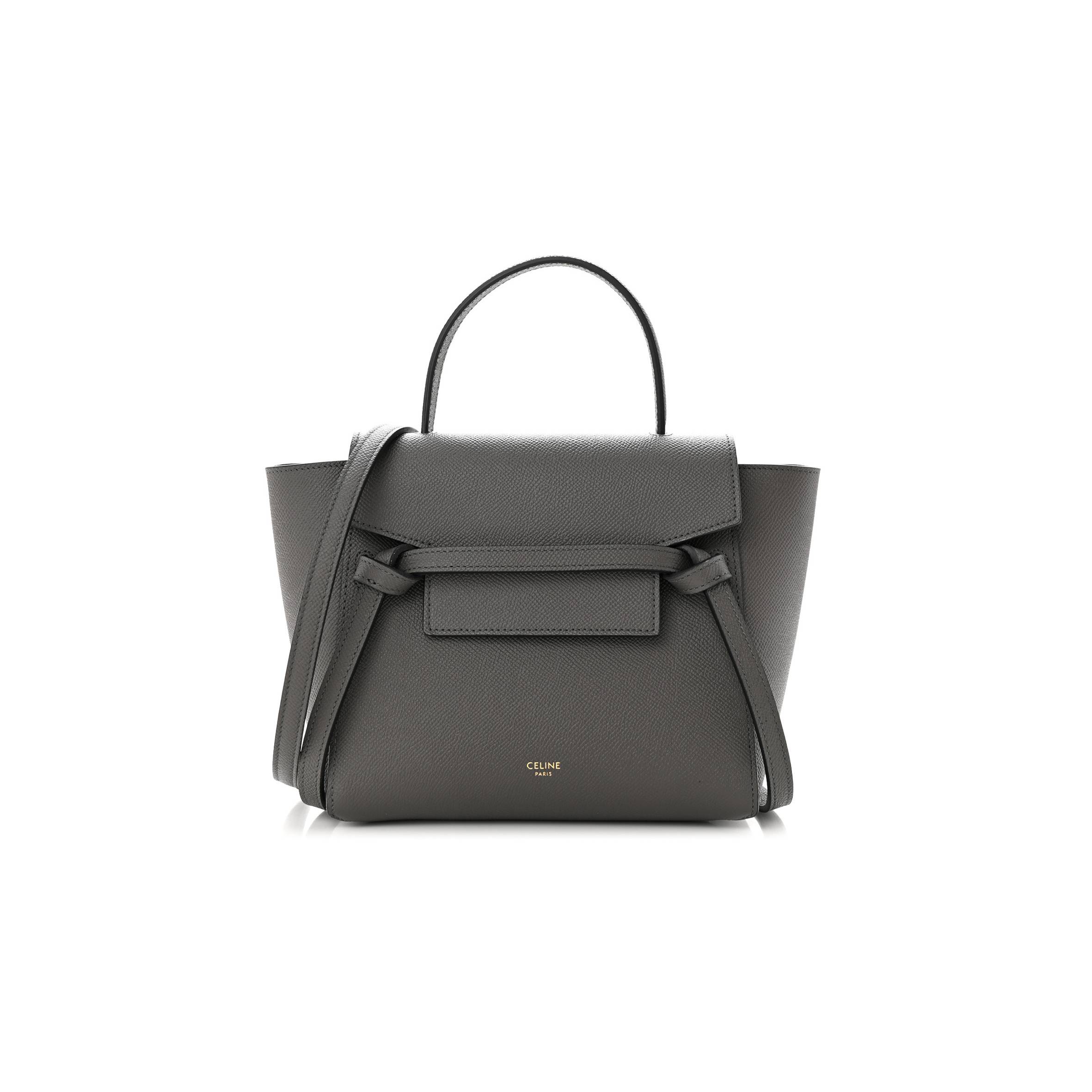 CELINE GRAINED CALFSKIN NANO BELT BAG GREY (20*17*11cm) CELINE GRAINED CALFSKIN NANO BELT BAG GREY (20*17*11cm)
