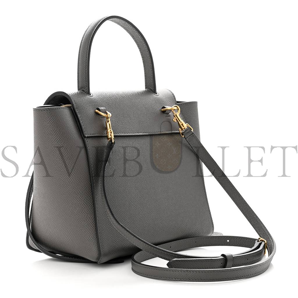CELINE GRAINED CALFSKIN NANO BELT BAG GREY (20*17*11cm) CELINE GRAINED CALFSKIN NANO BELT BAG GREY (20*17*11cm)