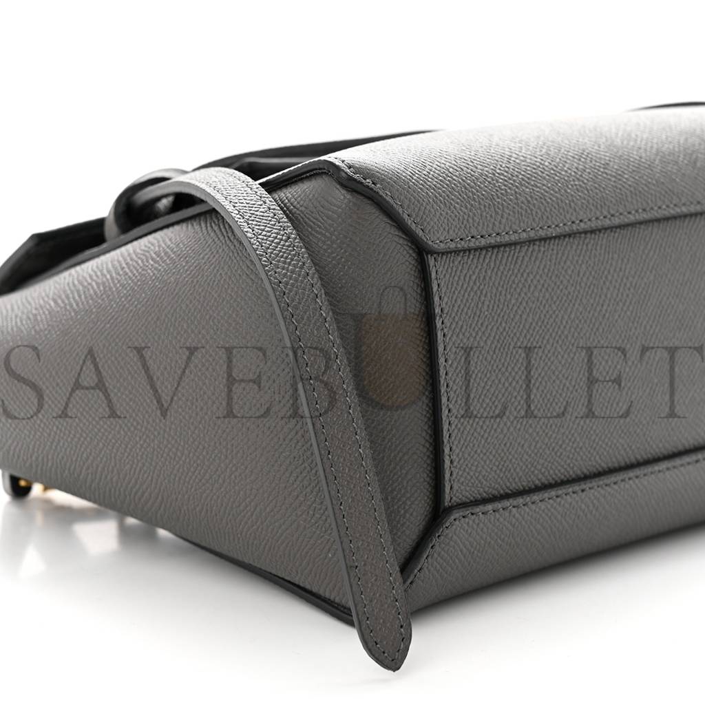CELINE GRAINED CALFSKIN NANO BELT BAG GREY (20*17*11cm) CELINE GRAINED CALFSKIN NANO BELT BAG GREY (20*17*11cm)