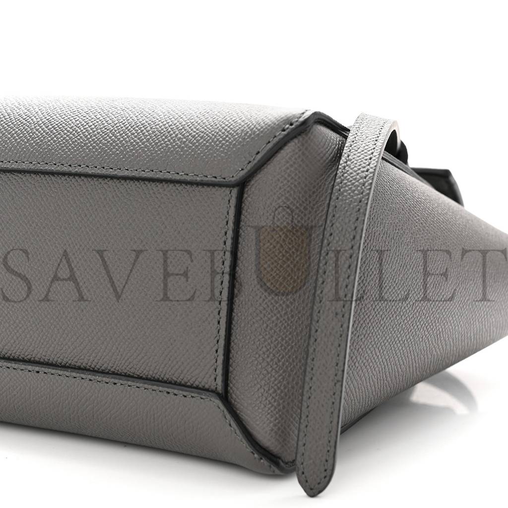 CELINE GRAINED CALFSKIN NANO BELT BAG GREY (20*17*11cm) CELINE GRAINED CALFSKIN NANO BELT BAG GREY (20*17*11cm)