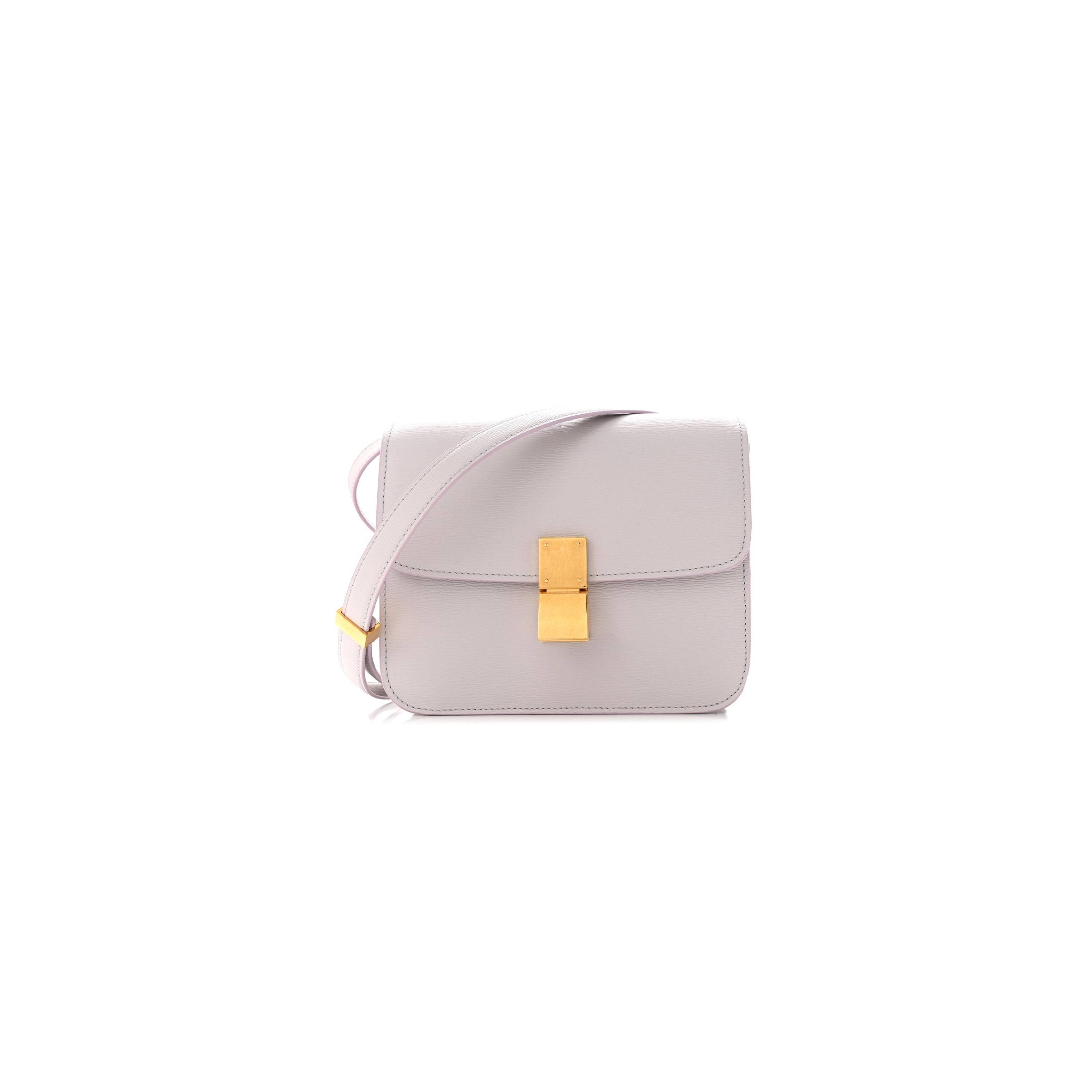 CELINE LIEGE CALFSKIN TEEN CLASSIC BOX FLAP BAG LAVENDER GREY (18*15*6cm) CELINE LIEGE CALFSKIN TEEN CLASSIC BOX FLAP BAG LAVENDER GREY (18*15*6cm)