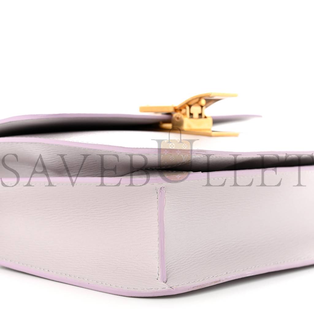 CELINE LIEGE CALFSKIN TEEN CLASSIC BOX FLAP BAG LAVENDER GREY (18*15*6cm) CELINE LIEGE CALFSKIN TEEN CLASSIC BOX FLAP BAG LAVENDER GREY (18*15*6cm)