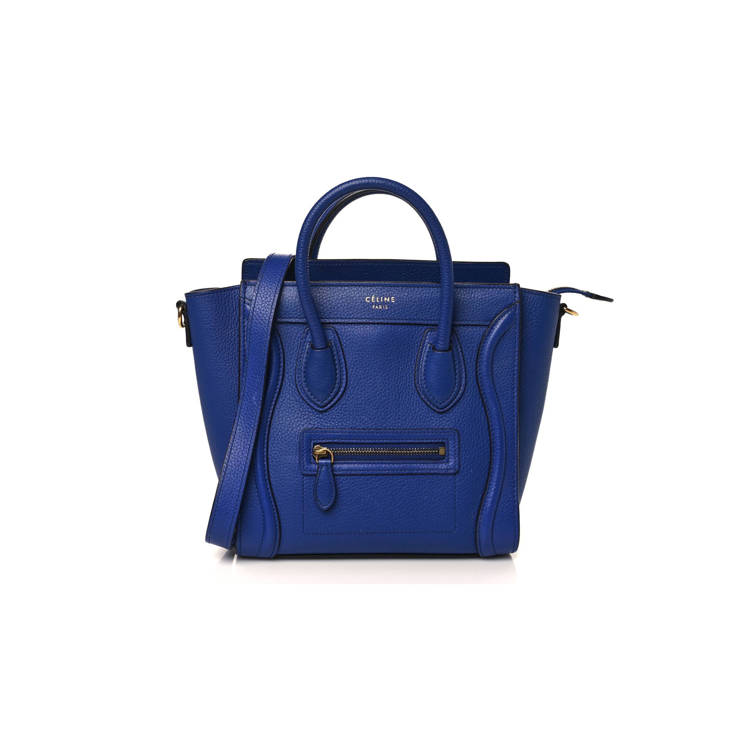 CELINE DRUMMED CALFSKIN NANO LUGGAGE INDIGO (20*20*10cm) CELINE DRUMMED CALFSKIN NANO LUGGAGE INDIGO (20*20*10cm)