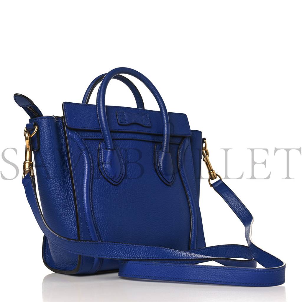 CELINE DRUMMED CALFSKIN NANO LUGGAGE INDIGO (20*20*10cm) CELINE DRUMMED CALFSKIN NANO LUGGAGE INDIGO (20*20*10cm)