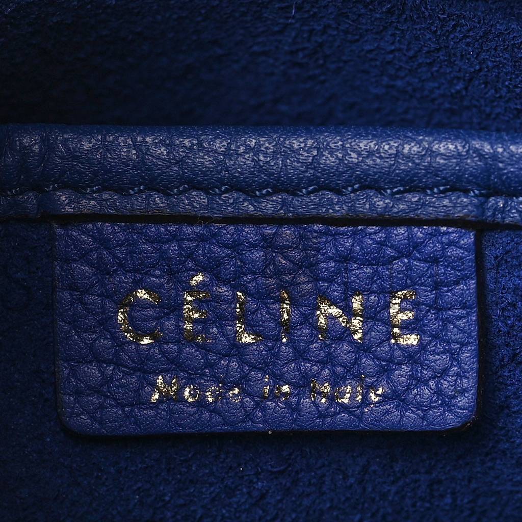 CELINE DRUMMED CALFSKIN NANO LUGGAGE INDIGO (20*20*10cm) CELINE DRUMMED CALFSKIN NANO LUGGAGE INDIGO (20*20*10cm)