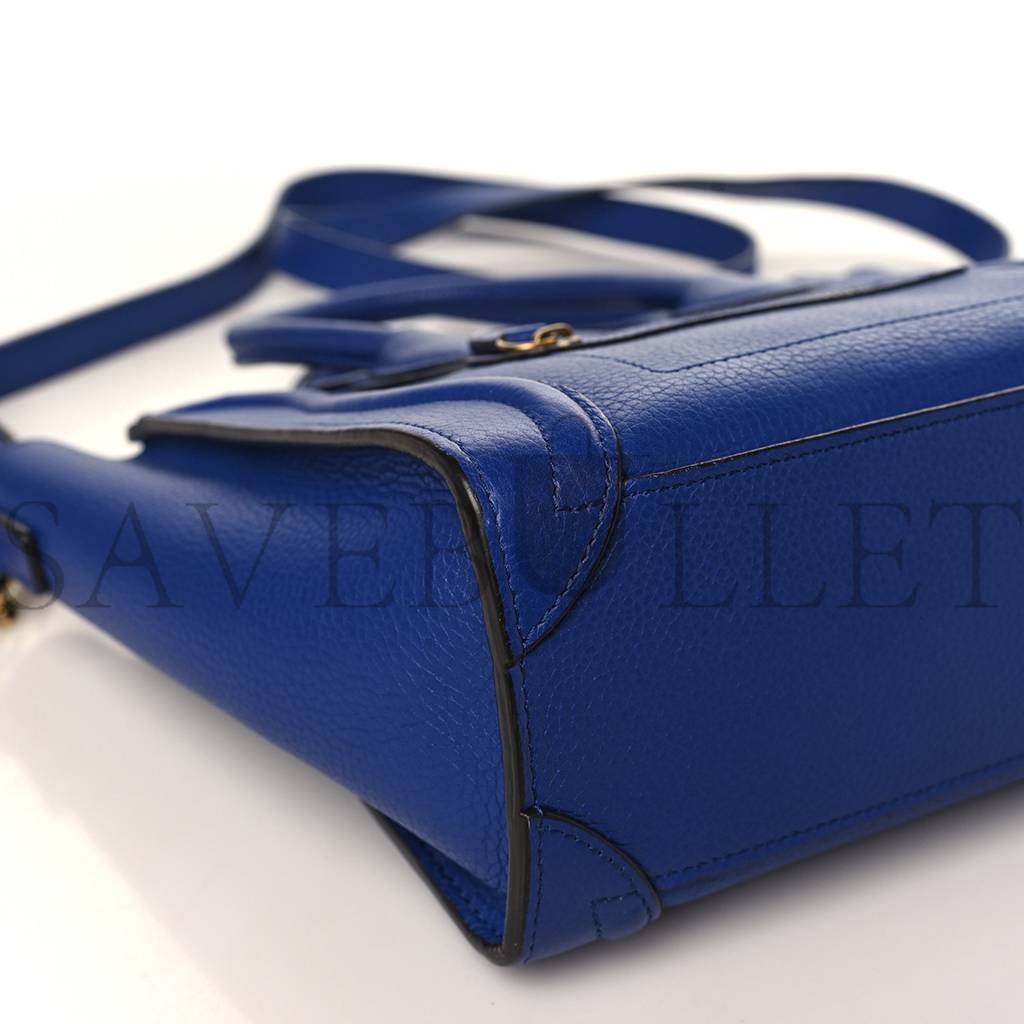 CELINE DRUMMED CALFSKIN NANO LUGGAGE INDIGO (20*20*10cm) CELINE DRUMMED CALFSKIN NANO LUGGAGE INDIGO (20*20*10cm)