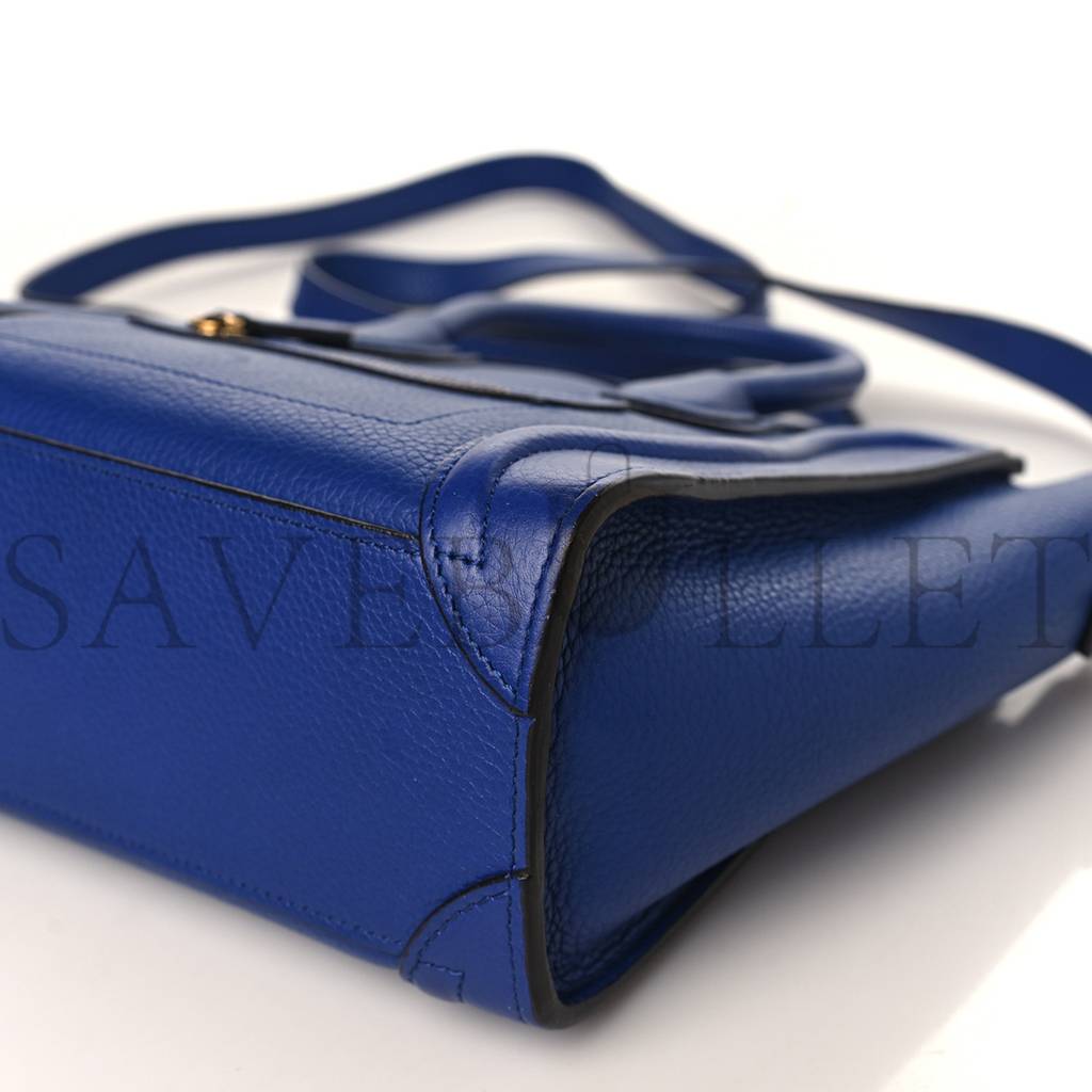 CELINE DRUMMED CALFSKIN NANO LUGGAGE INDIGO (20*20*10cm) CELINE DRUMMED CALFSKIN NANO LUGGAGE INDIGO (20*20*10cm)