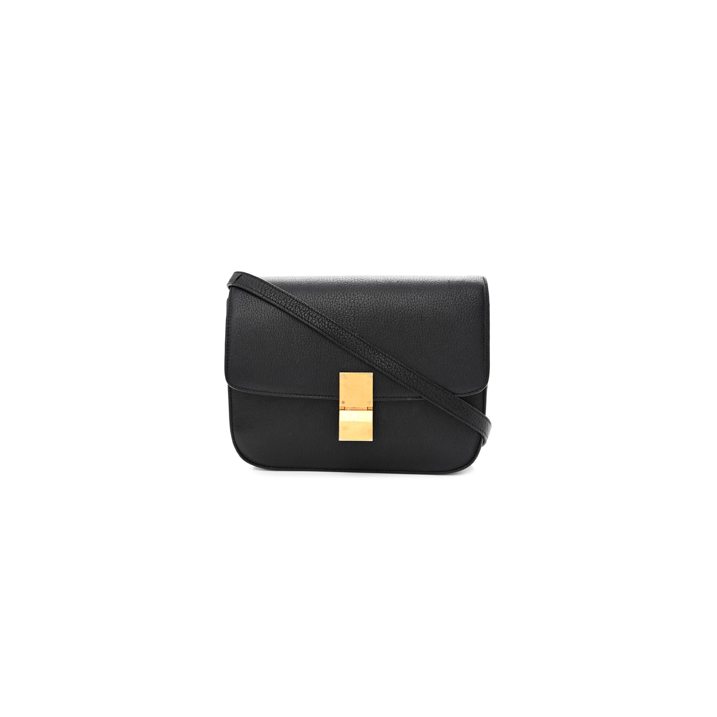 CELINE LIEGE CALFSKIN MEDIUM CLASSIC BOX FLAP BAG BLACK (24*18*7cm) CELINE LIEGE CALFSKIN MEDIUM CLASSIC BOX FLAP BAG BLACK (24*18*7cm)