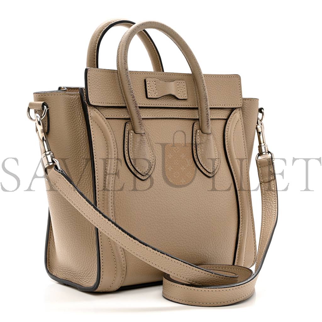 CELINE DRUMMED CALFSKIN NANO LUGGAGE DUNE (21*20*10cm) CELINE DRUMMED CALFSKIN NANO LUGGAGE DUNE (21*20*10cm)