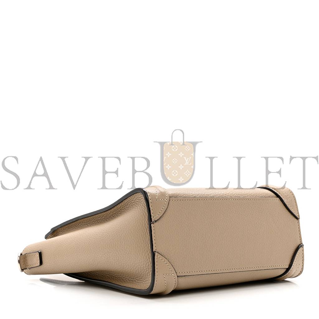 CELINE DRUMMED CALFSKIN NANO LUGGAGE DUNE (21*20*10cm) CELINE DRUMMED CALFSKIN NANO LUGGAGE DUNE (21*20*10cm)