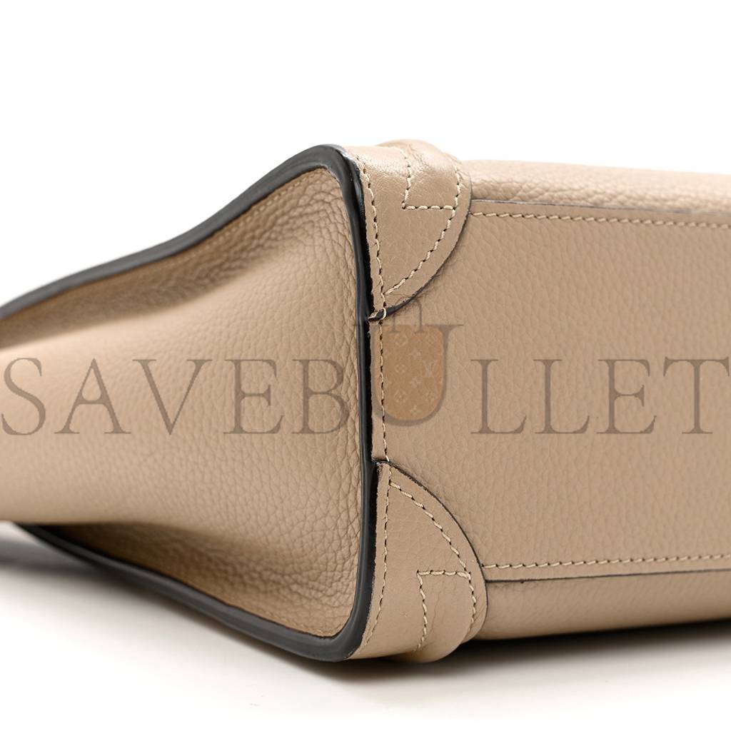 CELINE DRUMMED CALFSKIN NANO LUGGAGE DUNE (21*20*10cm) CELINE DRUMMED CALFSKIN NANO LUGGAGE DUNE (21*20*10cm)