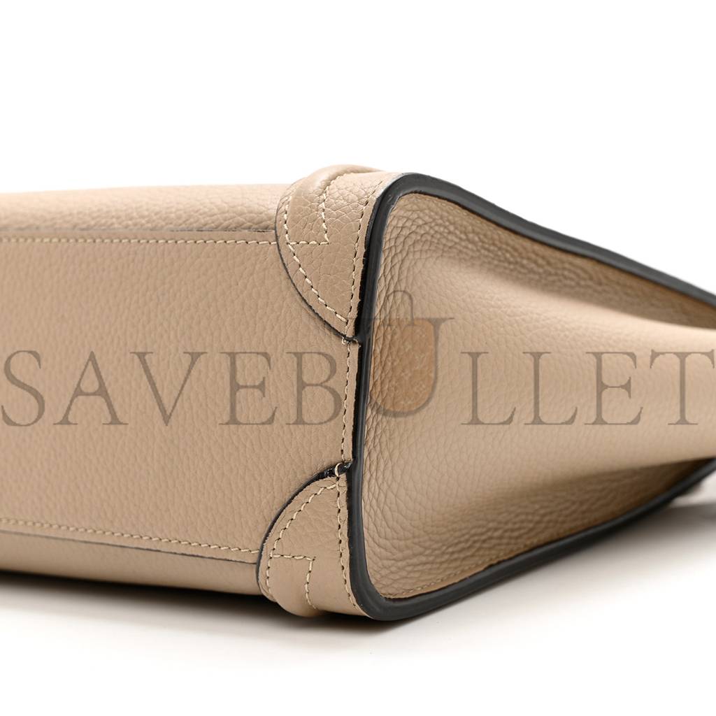CELINE DRUMMED CALFSKIN NANO LUGGAGE DUNE (21*20*10cm) CELINE DRUMMED CALFSKIN NANO LUGGAGE DUNE (21*20*10cm)