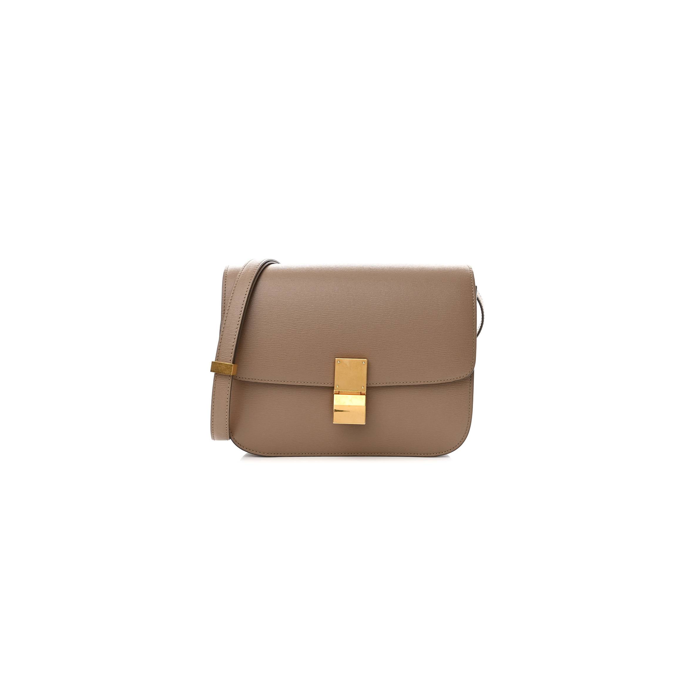 CELINE LIEGE CALFSKIN MEDIUM CLASSIC BOX FLAP BAG TAUPE (23*17*6cm) CELINE LIEGE CALFSKIN MEDIUM CLASSIC BOX FLAP BAG TAUPE (23*17*6cm)