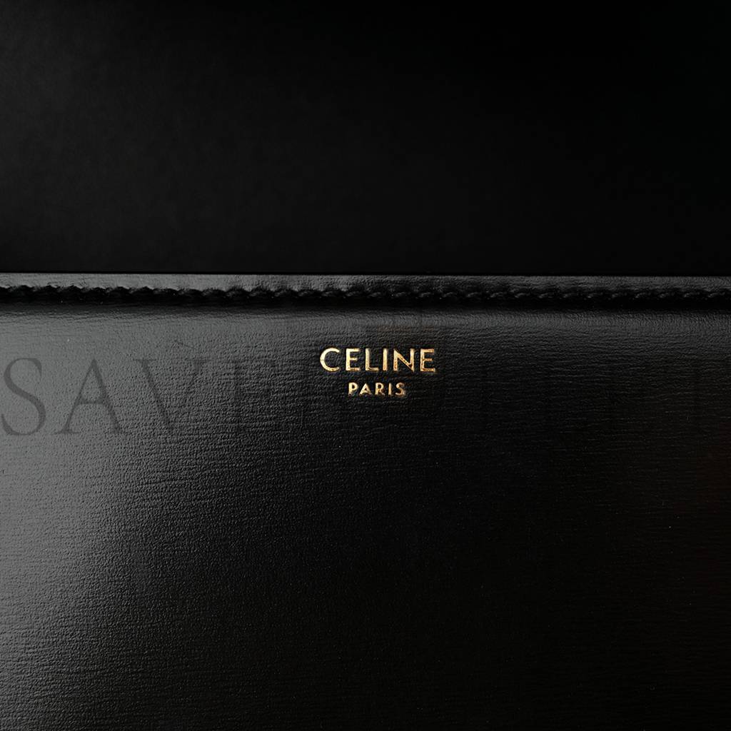 CELINE SHINY CALFSKIN MEDIUM TRIOMPHE BLACK (23*15*5cm) CELINE SHINY CALFSKIN MEDIUM TRIOMPHE BLACK (23*15*5cm)