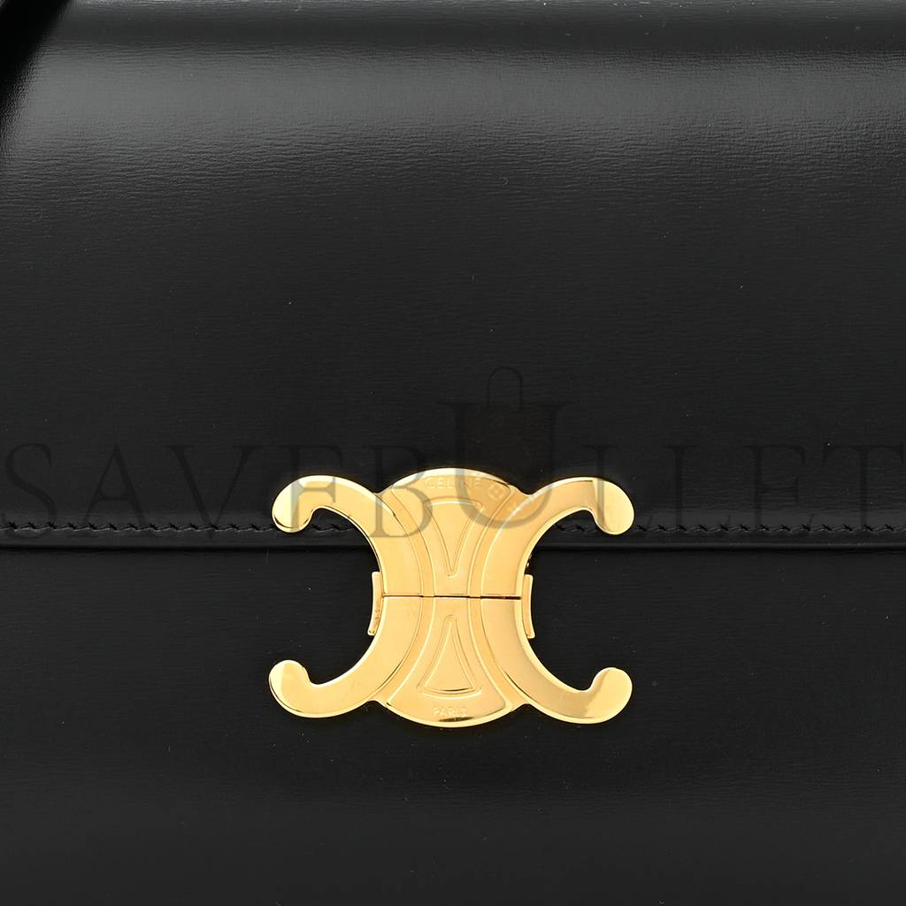 CELINE SHINY CALFSKIN MEDIUM TRIOMPHE BLACK (23*15*5cm) CELINE SHINY CALFSKIN MEDIUM TRIOMPHE BLACK (23*15*5cm)