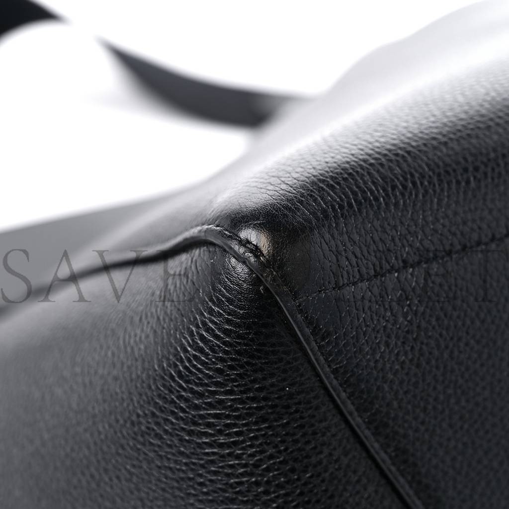 CELINE SOFT GRAINED CALFSKIN SANGLE BUCKET BAG BLACK (32*22*17cm) CELINE SOFT GRAINED CALFSKIN SANGLE BUCKET BAG BLACK (32*22*17cm)