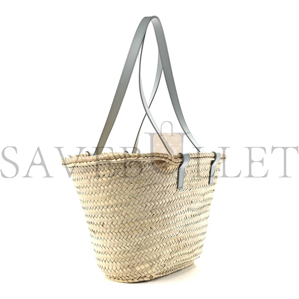 CELINE RAFFIA CALFSKIN TRIOMPHE MEDIUM PANIER SOFT BLUE (25*25*13cm) CELINE RAFFIA CALFSKIN TRIOMPHE MEDIUM PANIER SOFT BLUE (25*25*13cm)