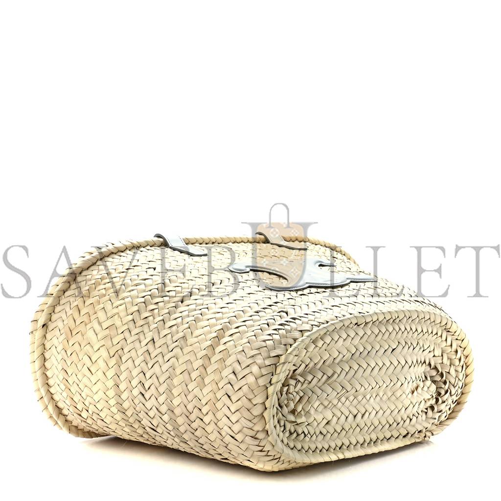 CELINE RAFFIA CALFSKIN TRIOMPHE MEDIUM PANIER SOFT BLUE (25*25*13cm) CELINE RAFFIA CALFSKIN TRIOMPHE MEDIUM PANIER SOFT BLUE (25*25*13cm)