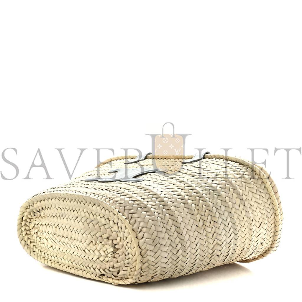 CELINE RAFFIA CALFSKIN TRIOMPHE MEDIUM PANIER SOFT BLUE (25*25*13cm) CELINE RAFFIA CALFSKIN TRIOMPHE MEDIUM PANIER SOFT BLUE (25*25*13cm)