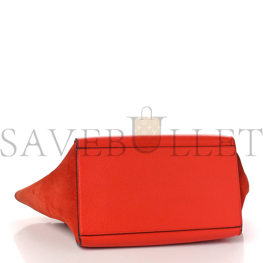 CELINE DRUMMED CALFSKIN MEDIUM TRAPEZE ORANGE (30*24*18cm) CELINE DRUMMED CALFSKIN MEDIUM TRAPEZE ORANGE (30*24*18cm)