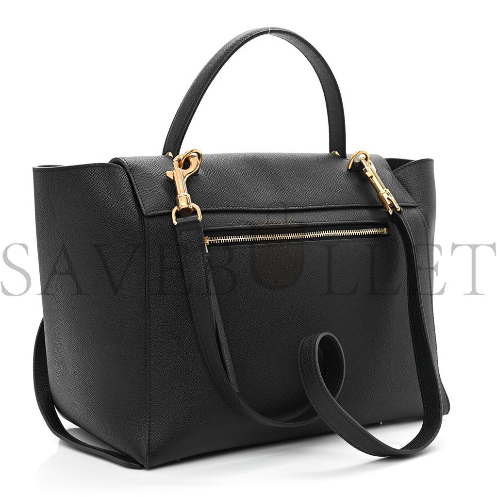 CELINE GRAINED CALFSKIN MINI BELT BAG BLACK (28*25*16cm) CELINE GRAINED CALFSKIN MINI BELT BAG BLACK (28*25*16cm)